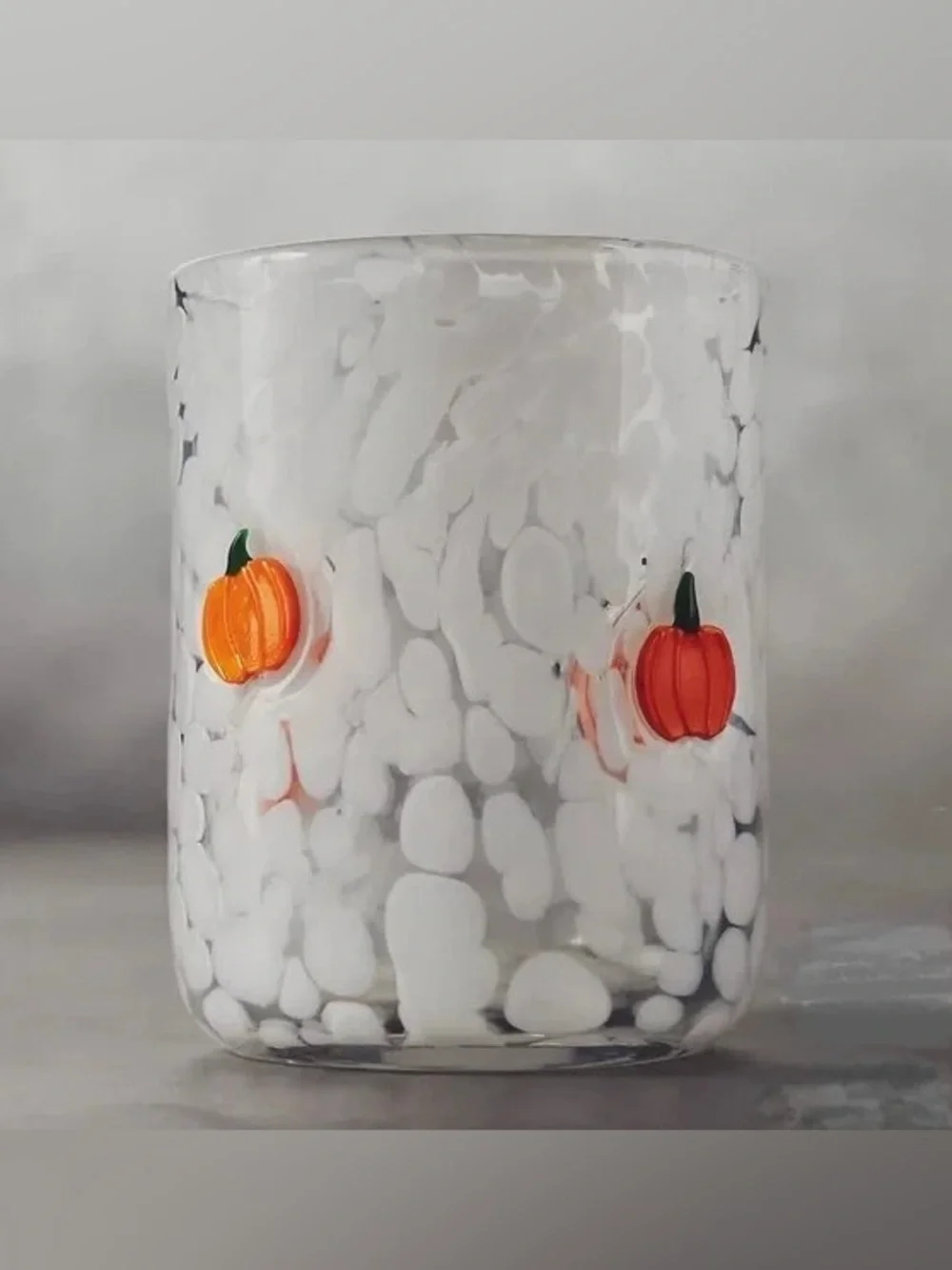 Anthropologie Icon Juice Glass Pumpkin